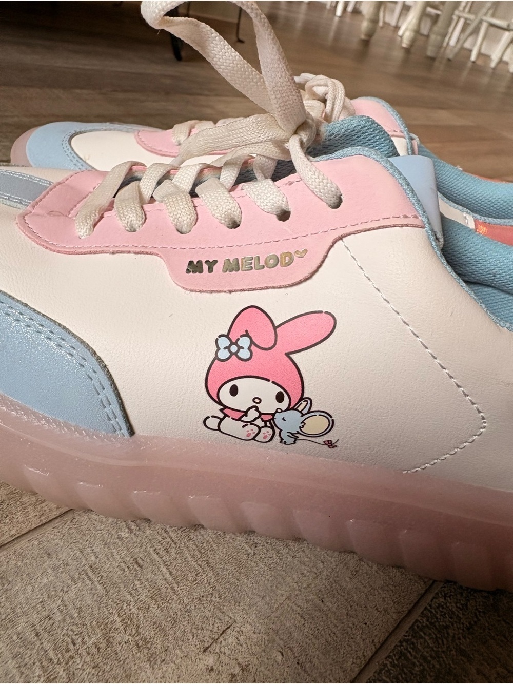 Sanrio My Melody Pastel Pink Blue White Sneakers US size 6 - Picture 6 of 13